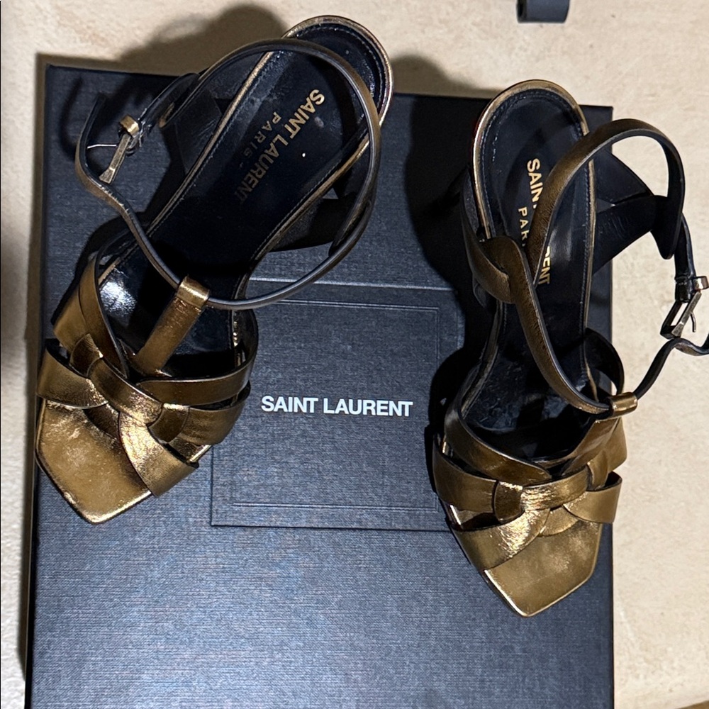 Saint Laurent Metallic Gold Heels